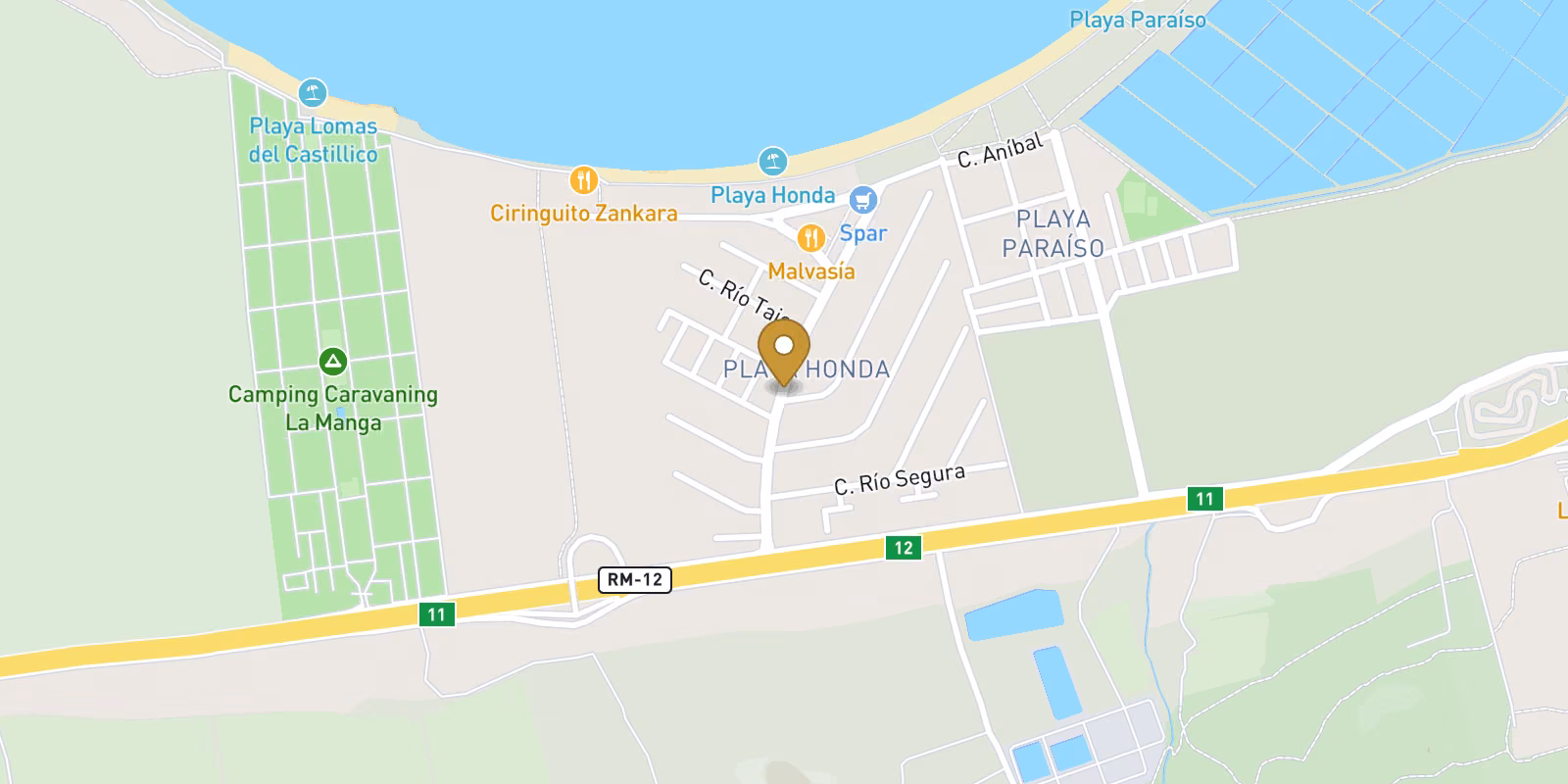 Mapa — Villa de Obra Nueva en Playa Honda