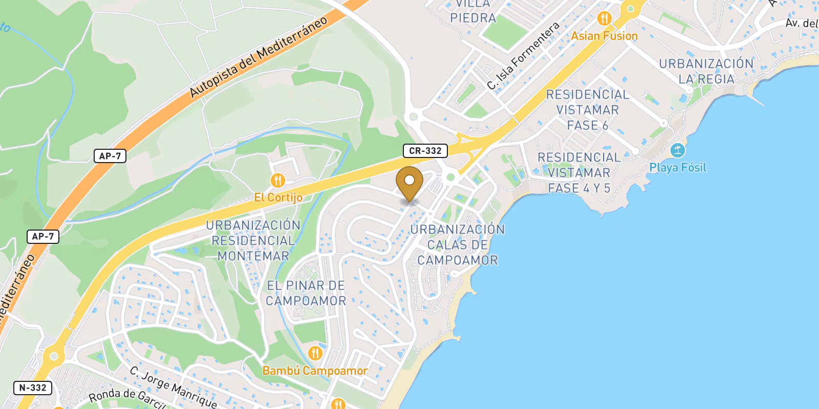 Mapa — Villas de obra nueva en Campoamor, Orihuela Costa