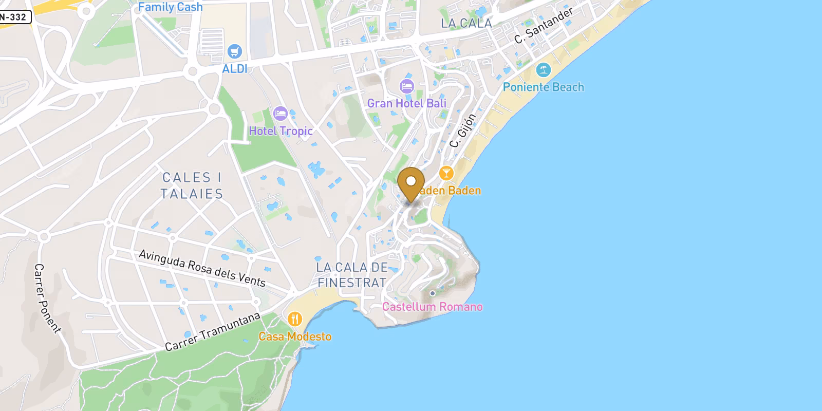 Mapa — Áticos en Poniente, Benidorm