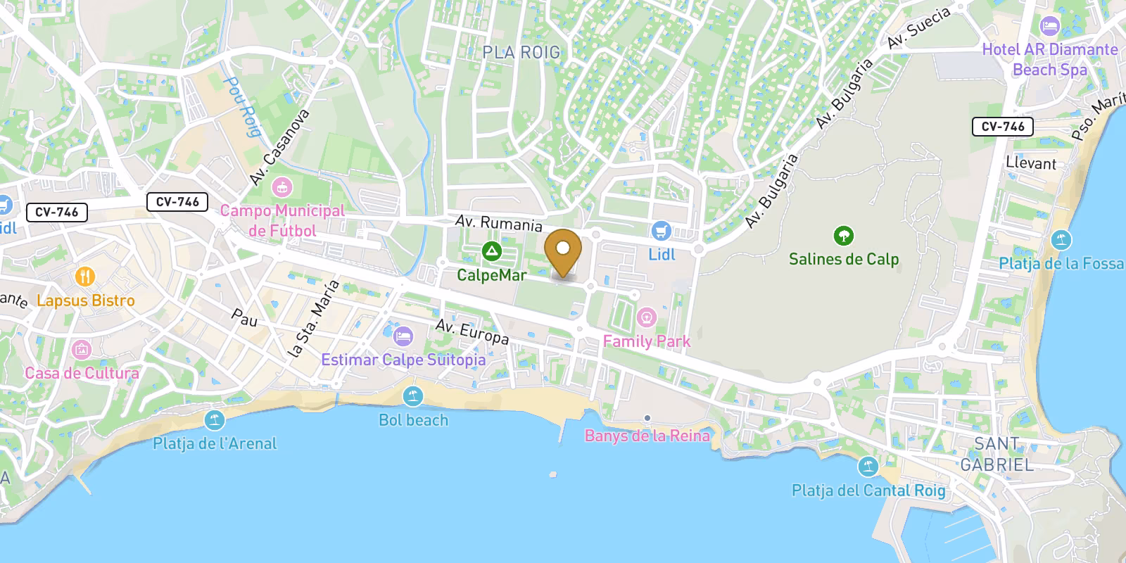 Mapa — Ático en Arenal Bol, Calpe