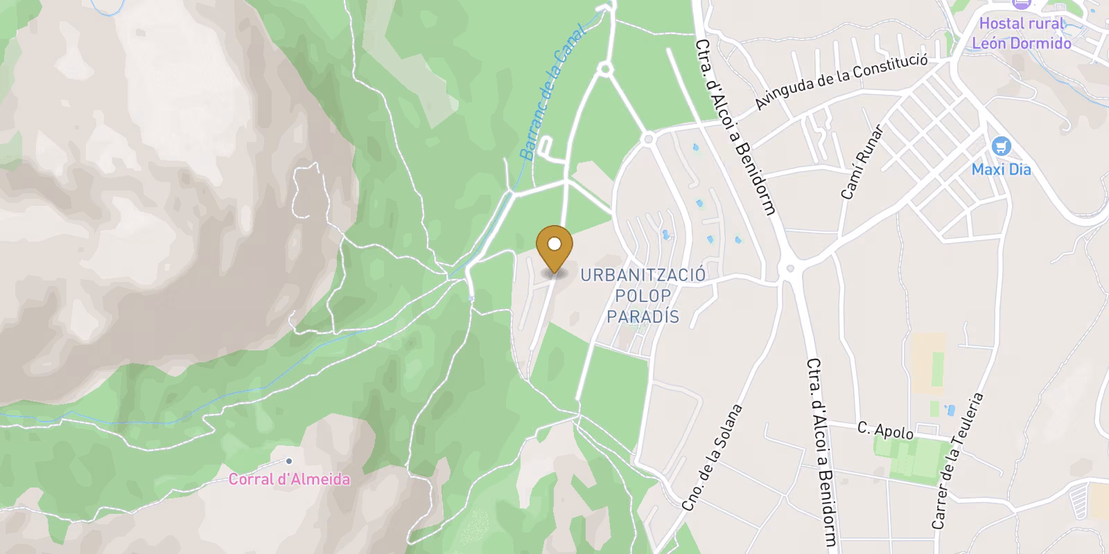 Mapa — Villas llave en mano en Urbanizaciones, Polop