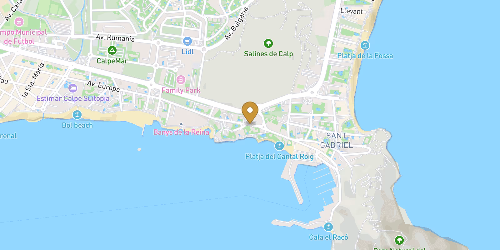 Mapa — Apartamentos en Playa del Bol, Calpe