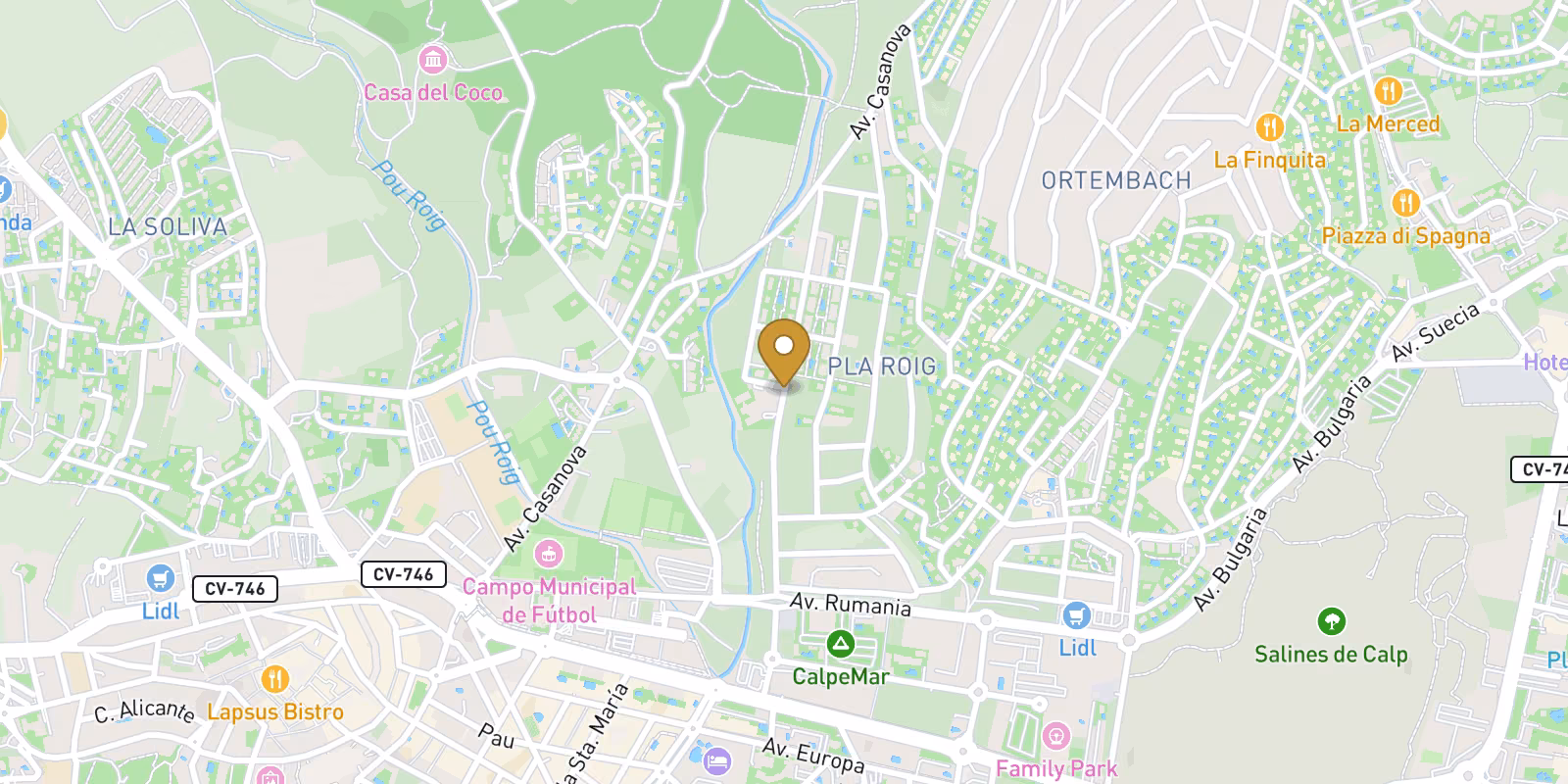 Mapa — Villa en Pla Roig, Calpe