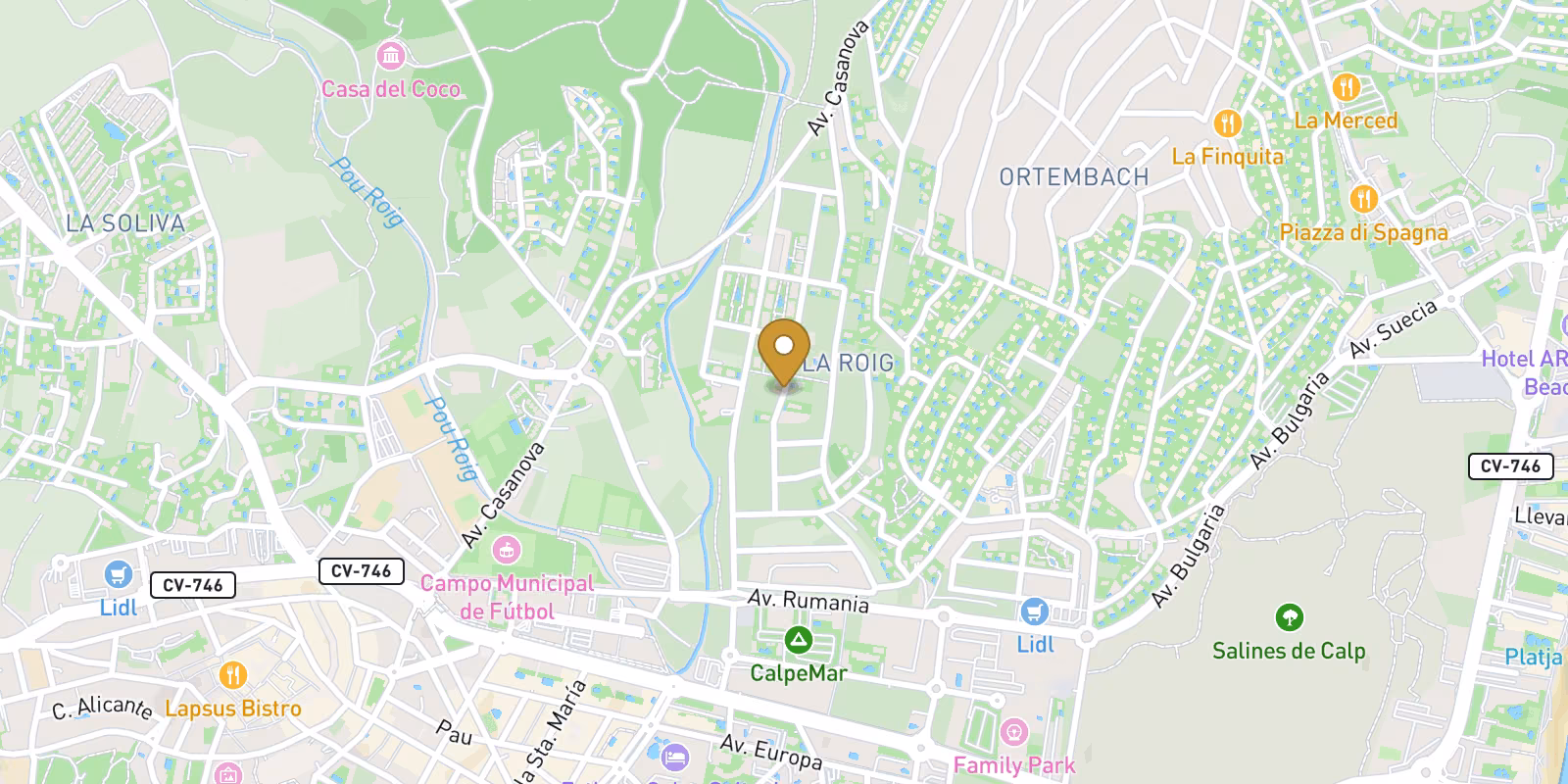 Mapa — Villa de nueva construcción en venta en Calpe - Diseño moderno a solo 900 m de la playa