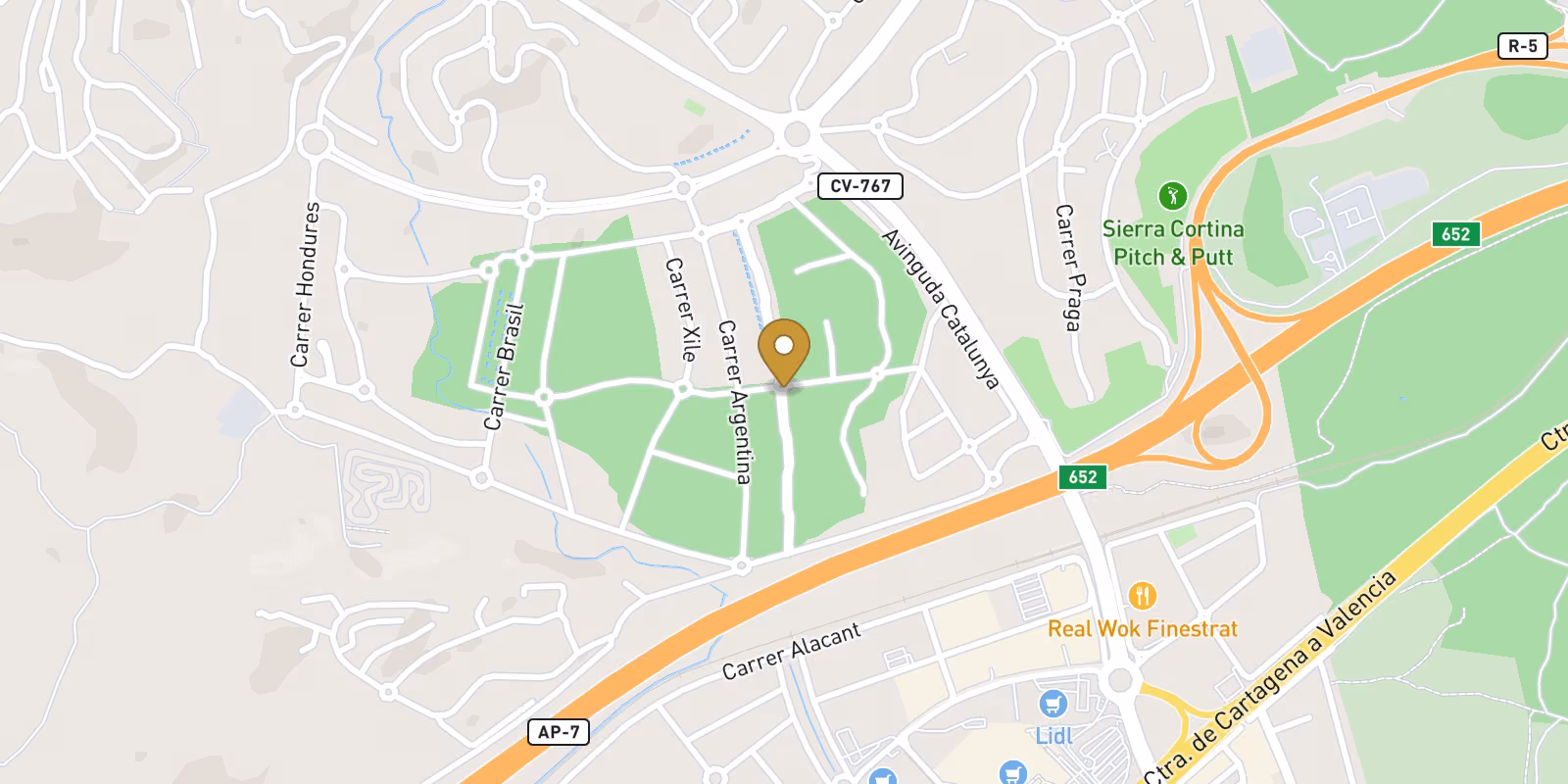 Mapa — Apartamentos de 2 dormitorios con vistas al mar en Finestrat