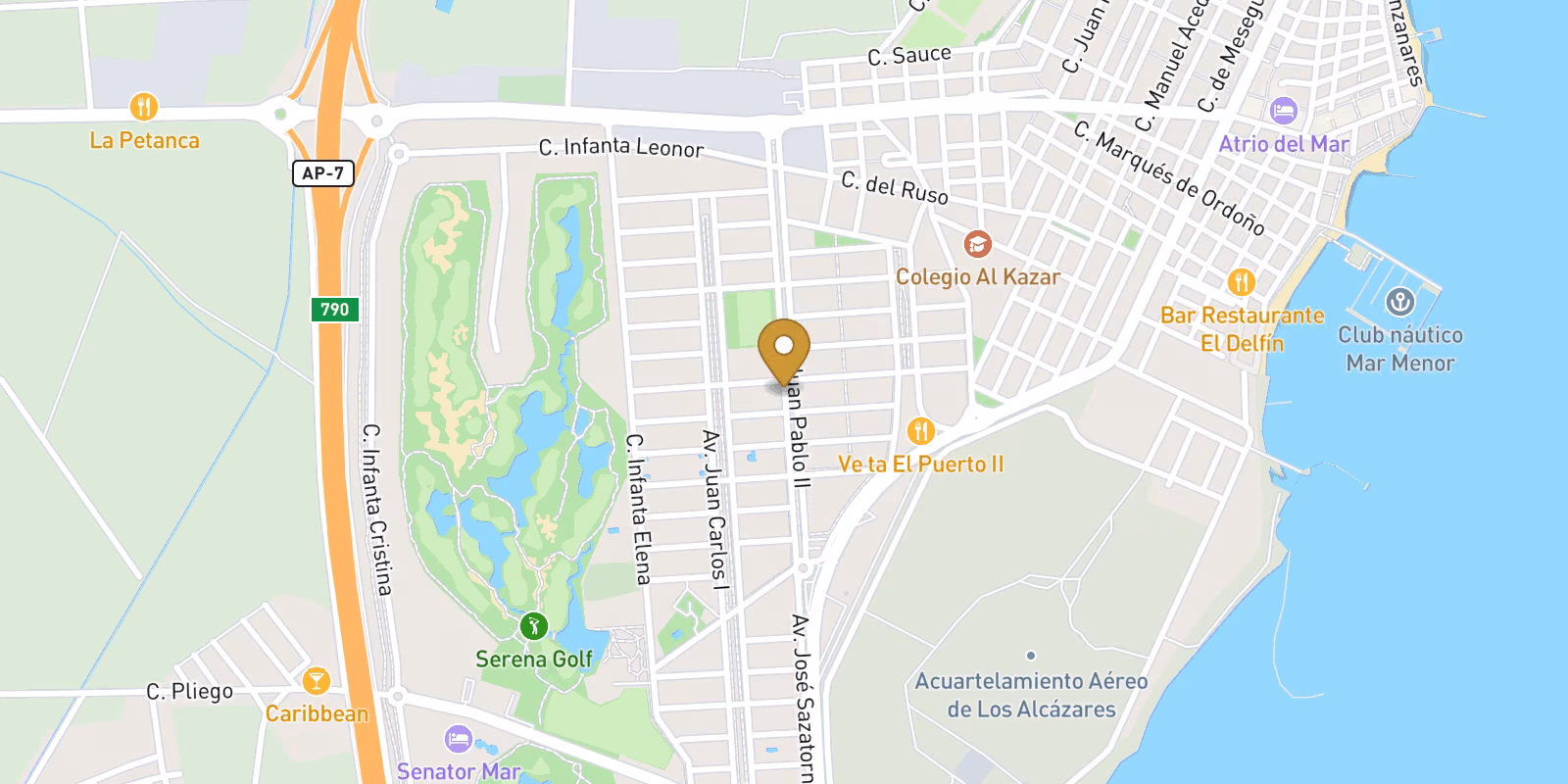 Mapa — Villas de Obra Nueva de Estilo Ibicenco en los Alcazares