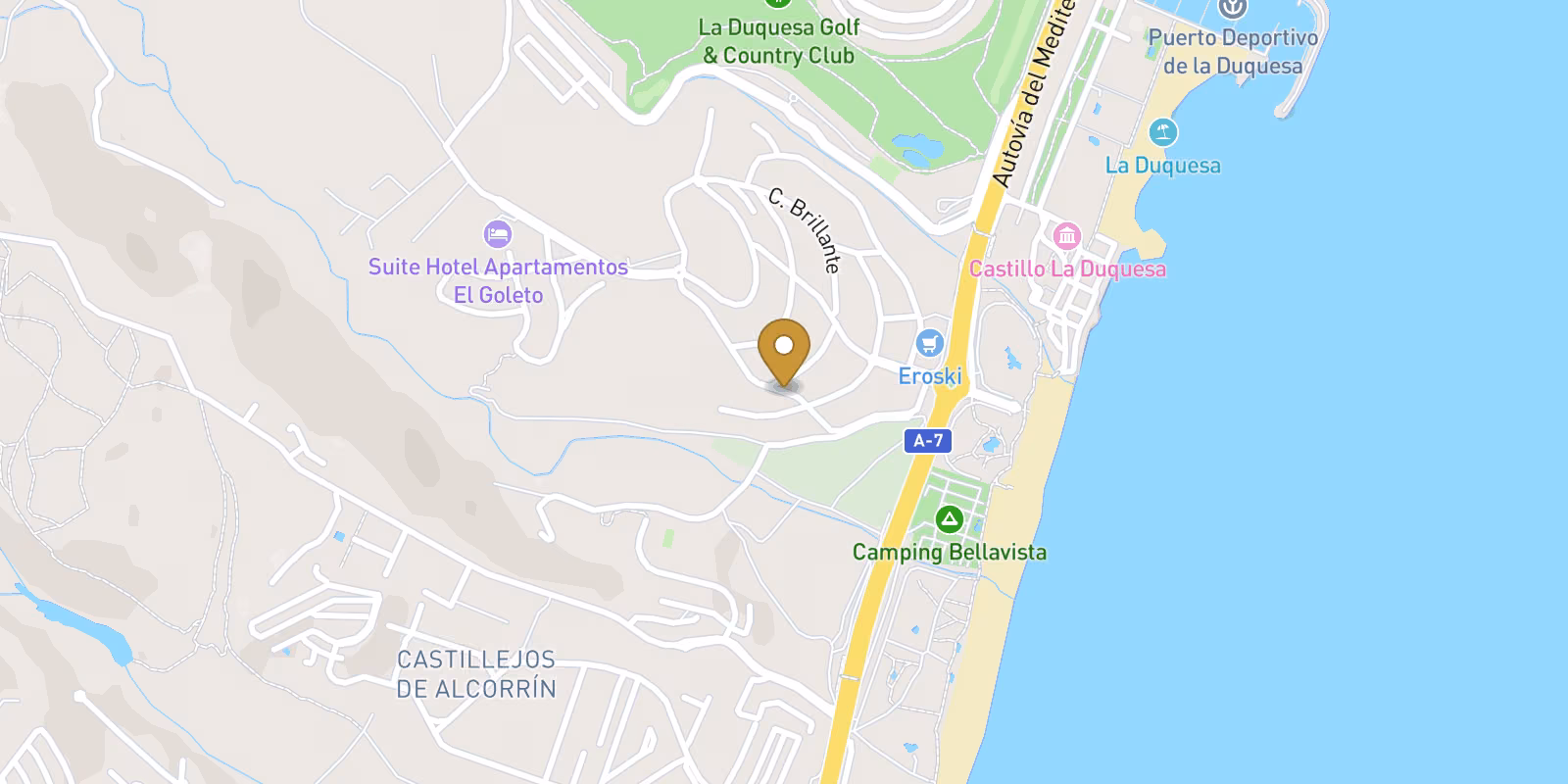 Mapa — Villas Modernos de Obra Nueva en la Duquesa, Manilva.