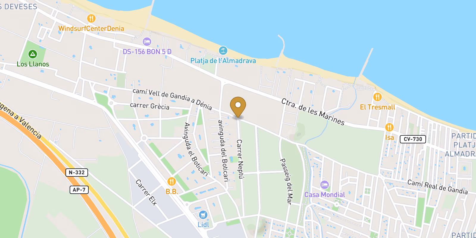 Mapa — Áticos en El Verger, El Verger