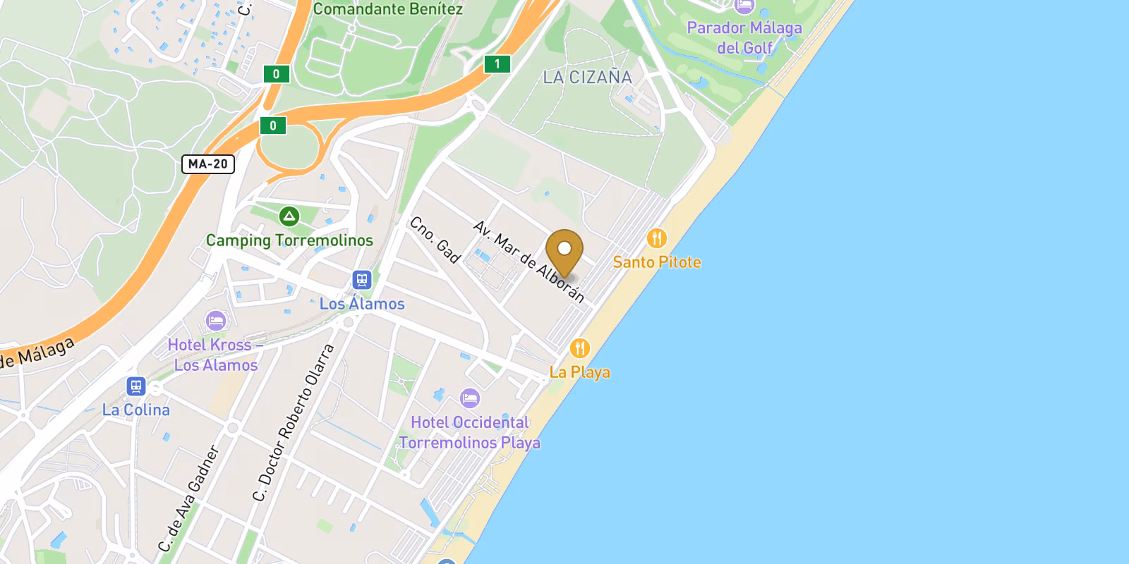 Mapa — Apartamentos de nueva construcción frente al mar en Los Álamos, Torremolinos