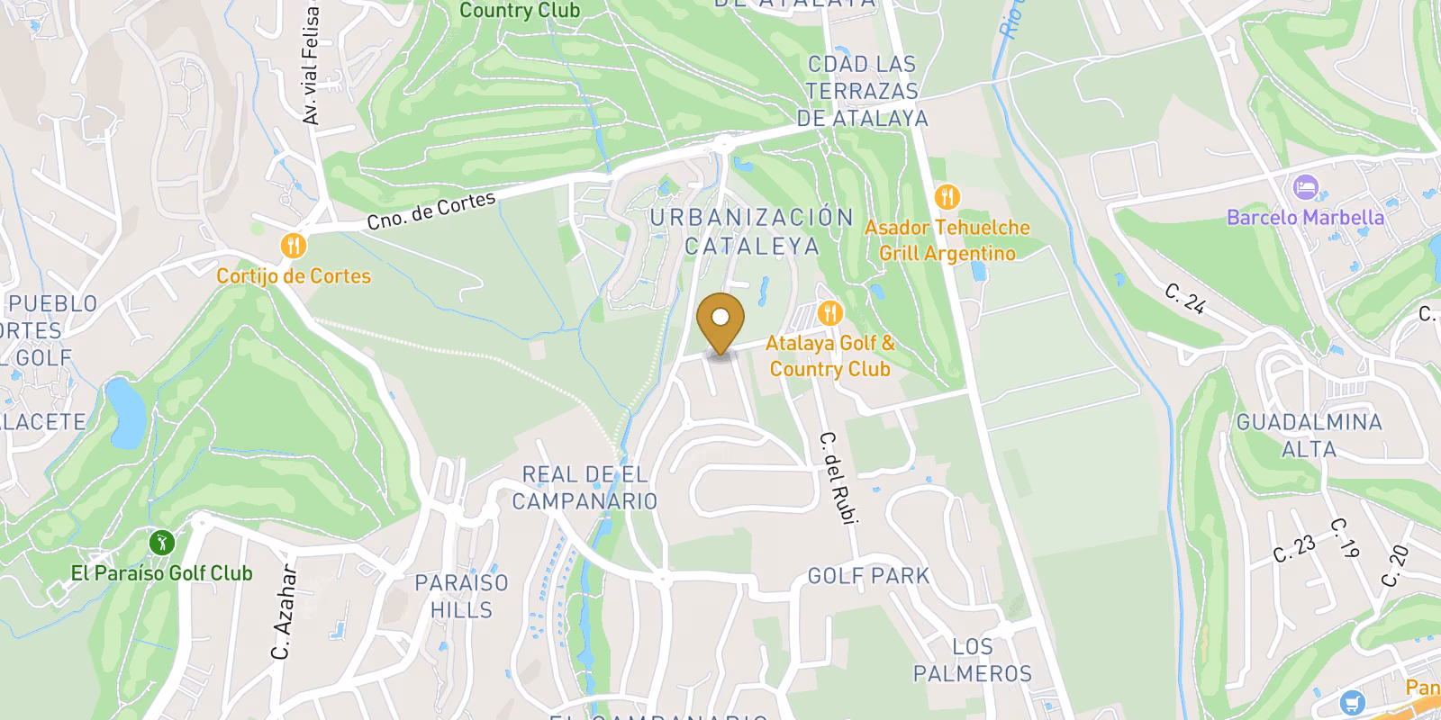 Mapa — Villas adosadas y viviendas independientes de nueva construcción cerca de Estepona y Atalaya Golf