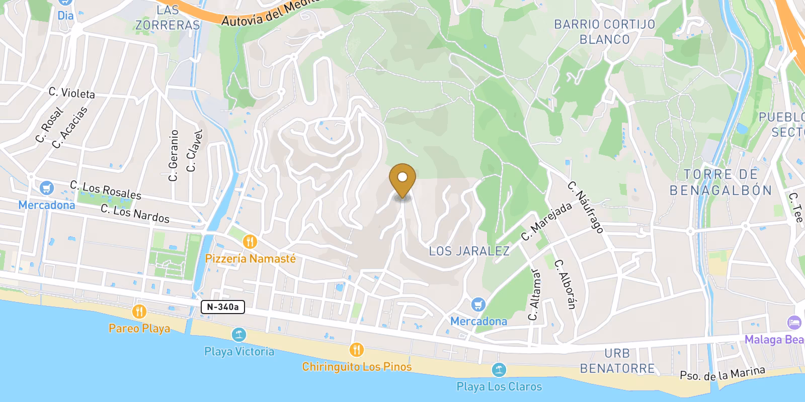 Mapa — Adosados de Obra Nueva Cerca de Málaga