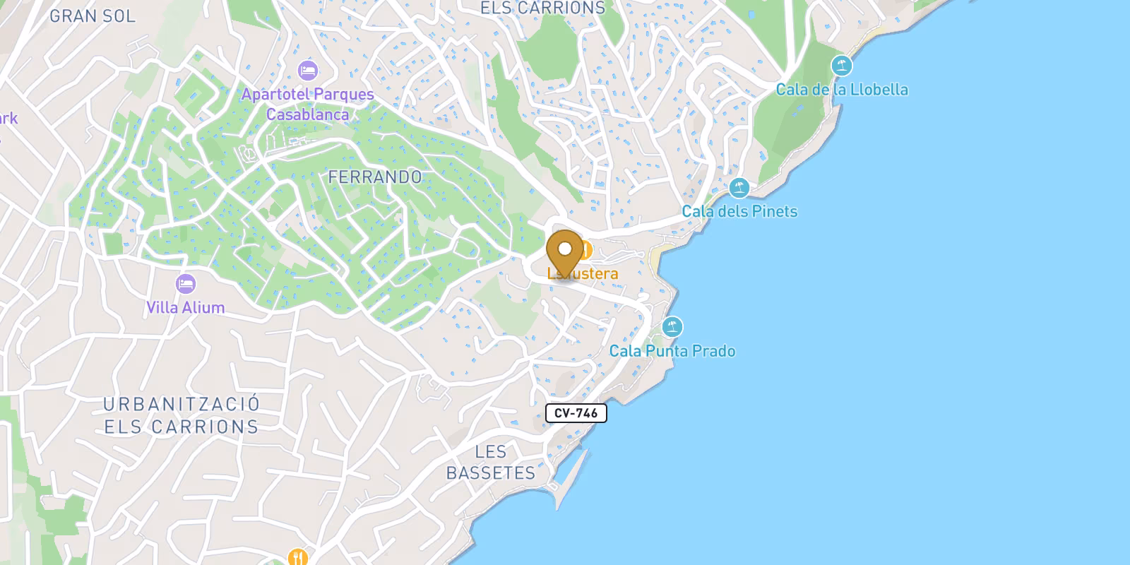 Mapa — Villas en Playa de La Fustera, Benissa