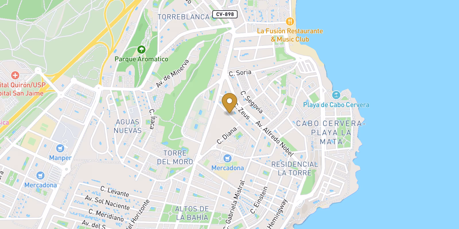Mapa — Apartamentos, planta baja y ático en Torreblanca, Torrevieja