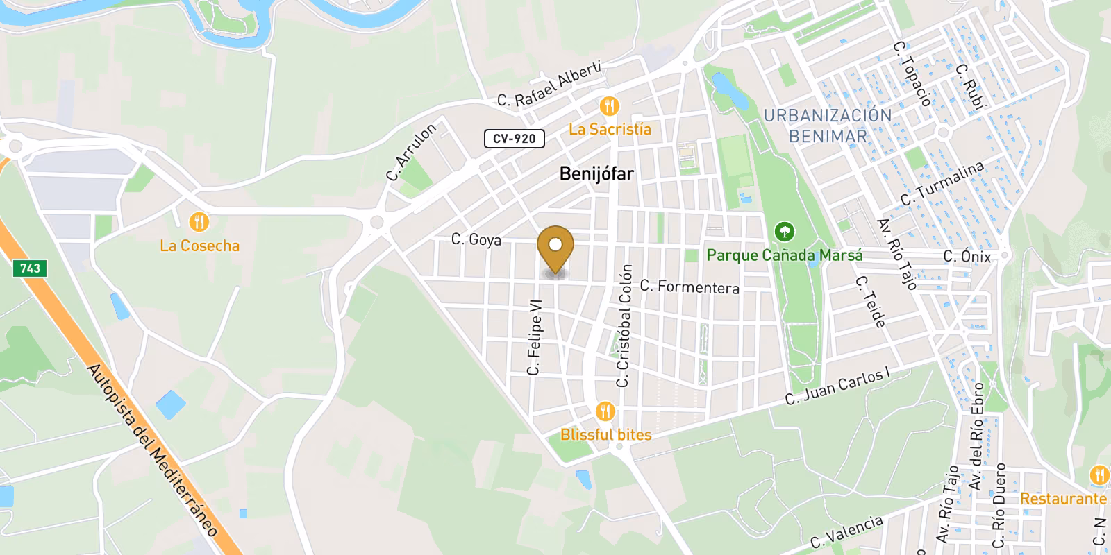 Mapa — Plantas bajas nuevas en Pueblo Benijófar