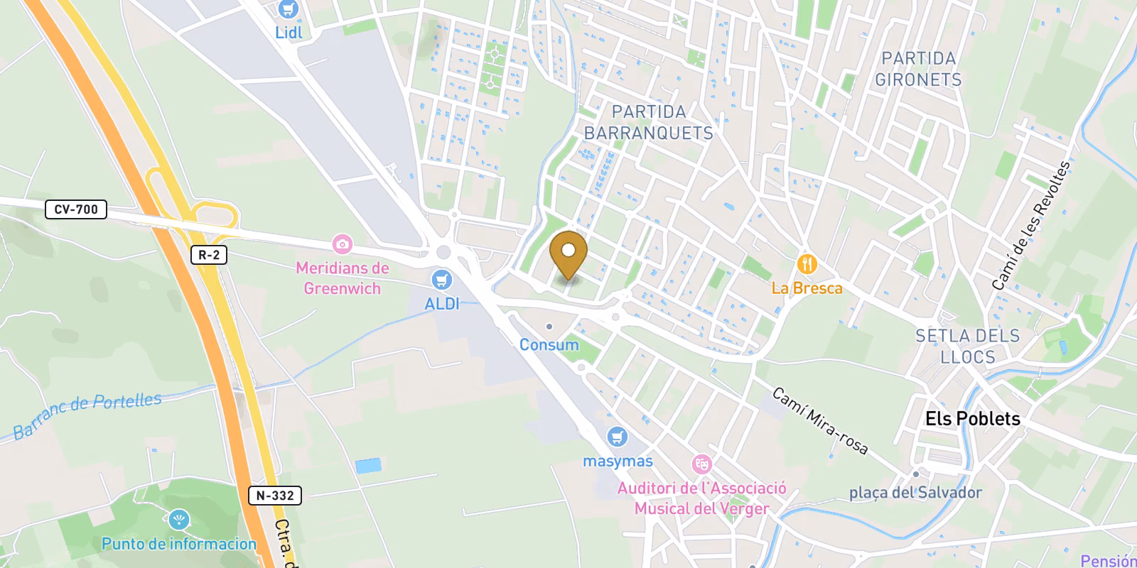 Mapa — Villas en Partida Barranquets, Els Poblets