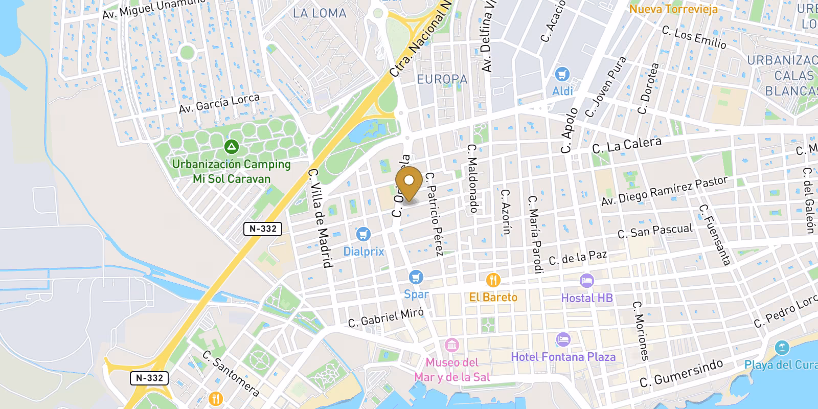 Mapa — Estudio y apartamentos compactos en Centro, Torrevieja