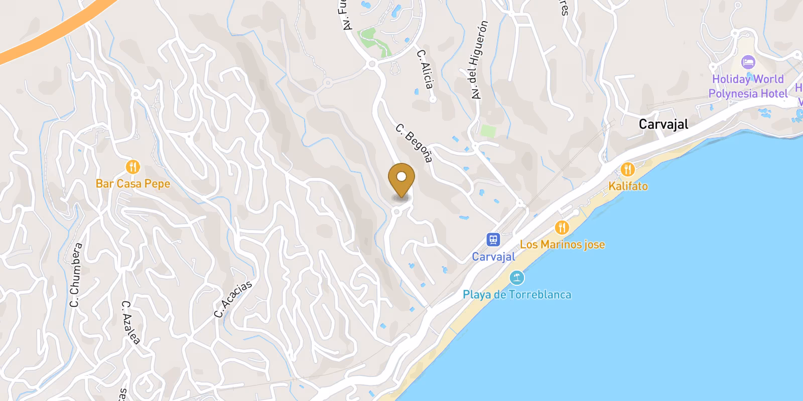 Mapa — Lujosos Adosados de Obra Nueva con Vistas al Mar en El Higuerón, Costa del Sol