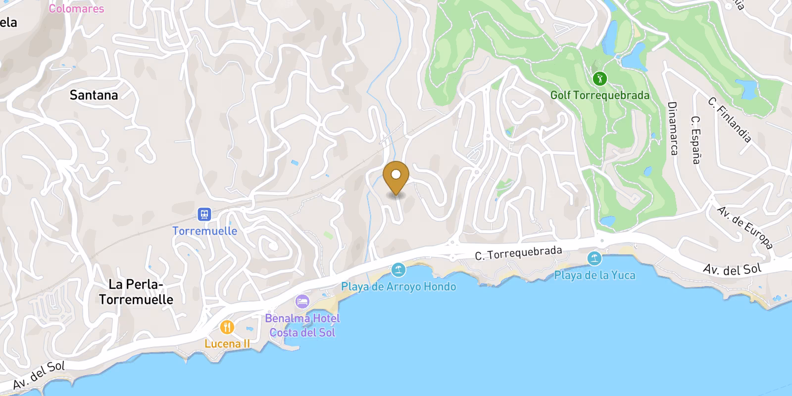 Mapa — Exclusivos apartamentos boutique con vistas al mar en Torrequebrada, Benalmádena