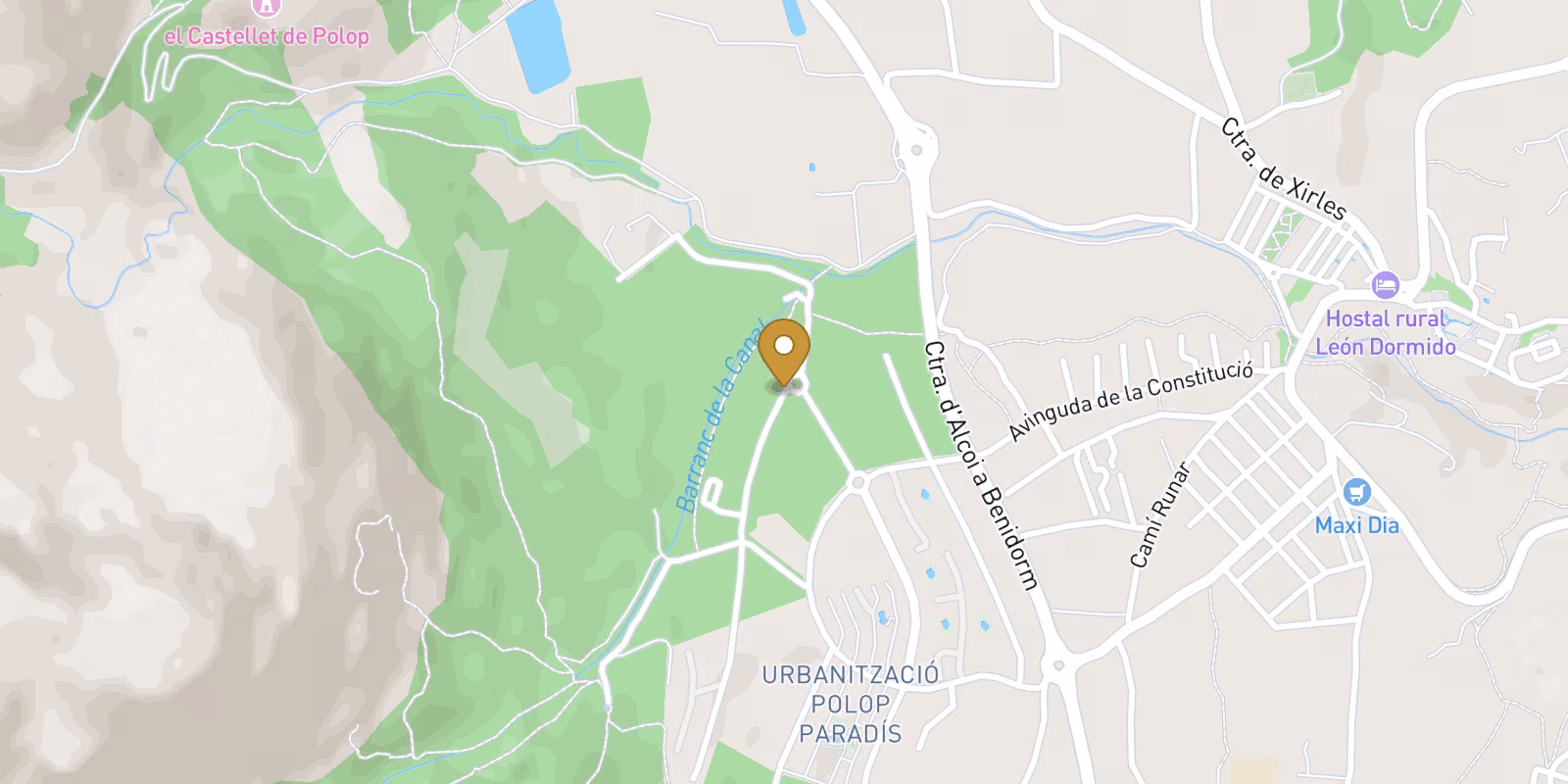 Mapa — Villas en Polop Hills con entrega Q4 2026