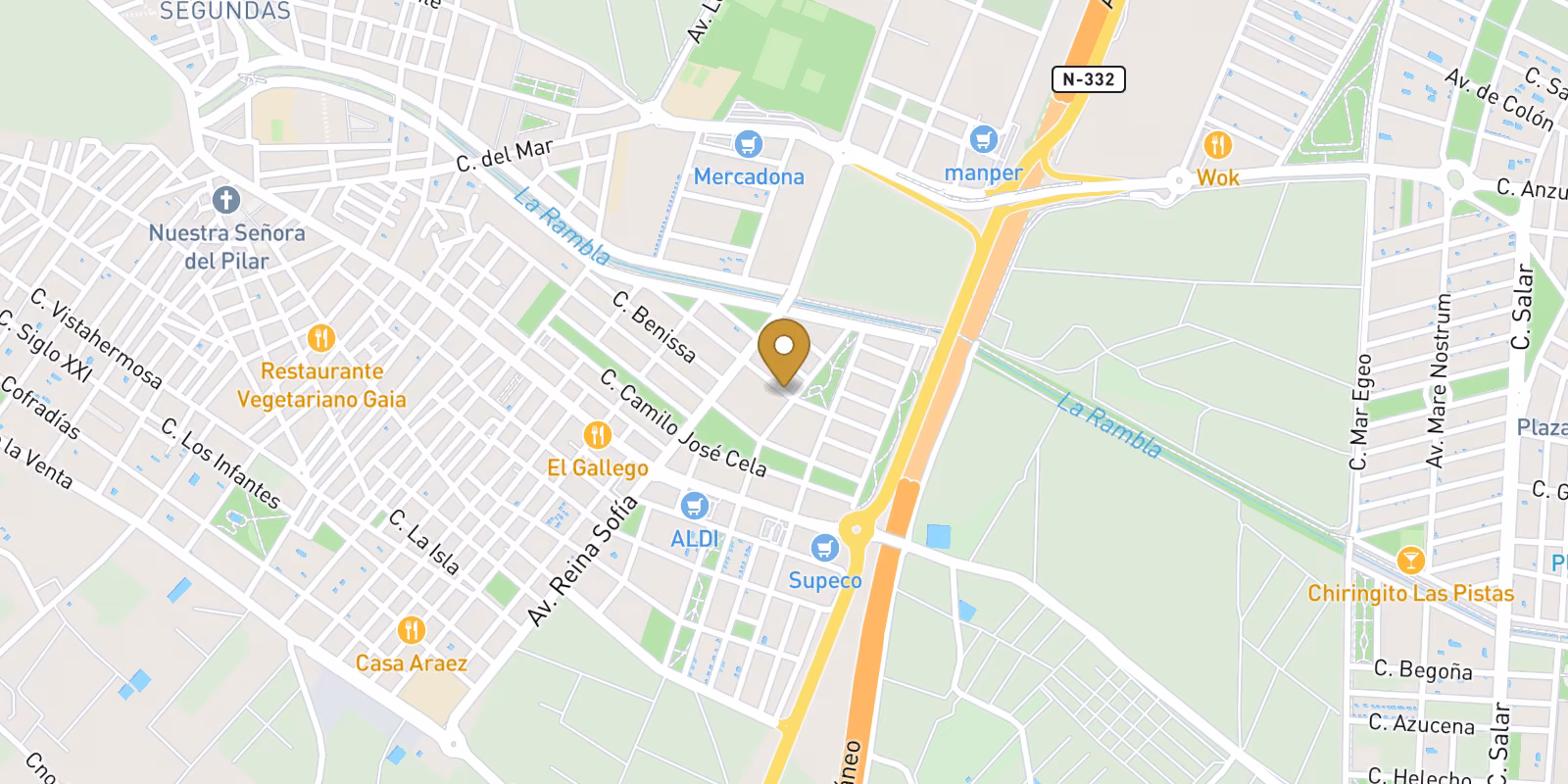 Mapa — Bungalows de obra nueva en Pilar de la Horadada