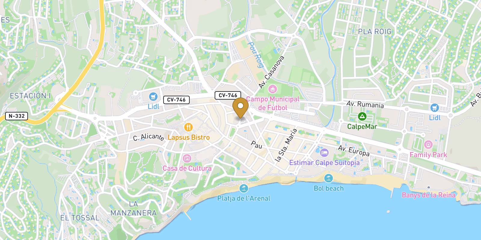 Mapa — Apartamento en Arenal Bol, Calpe