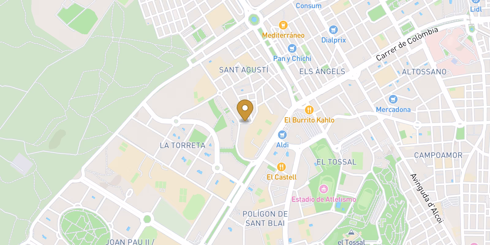 Mapa — Apartamentos en San Agustín, Alicante