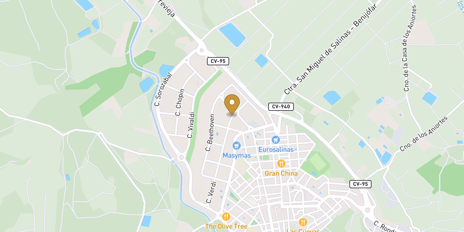 Mapa — Áticos y apartamentos en Pueblo, San Miguel de Salinas