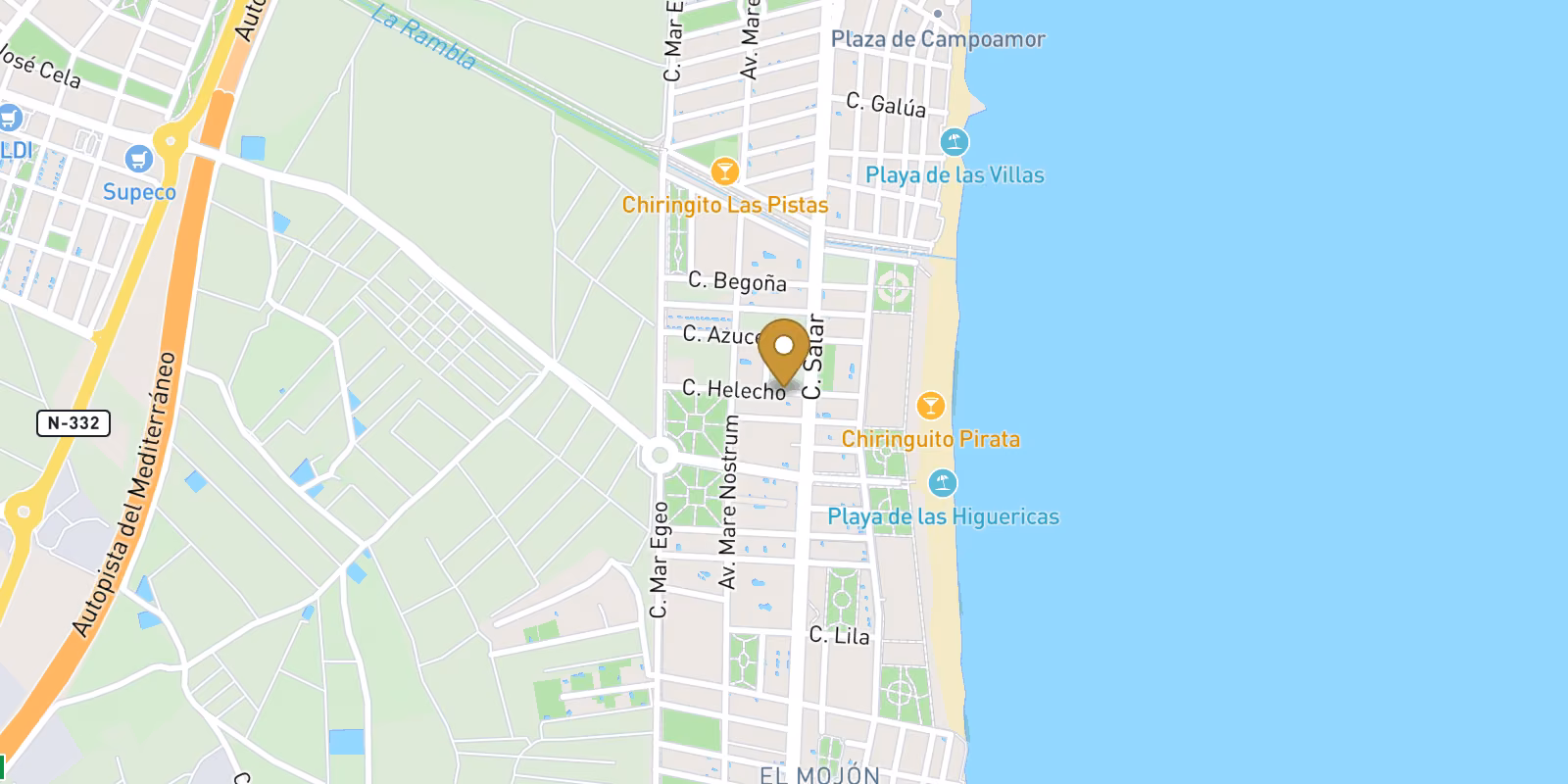 Mapa — Apartamentos turísticos en Playa de las Higuericas, Pilar de La Horadada