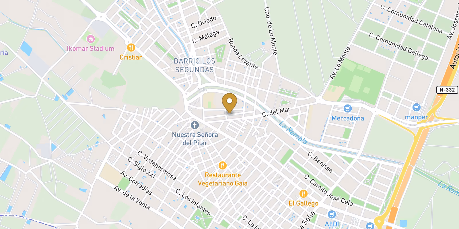 Mapa — Bungalows de nueva construcción en Pilar de la Horadada, cerca de la playa y del centro de la ciudad