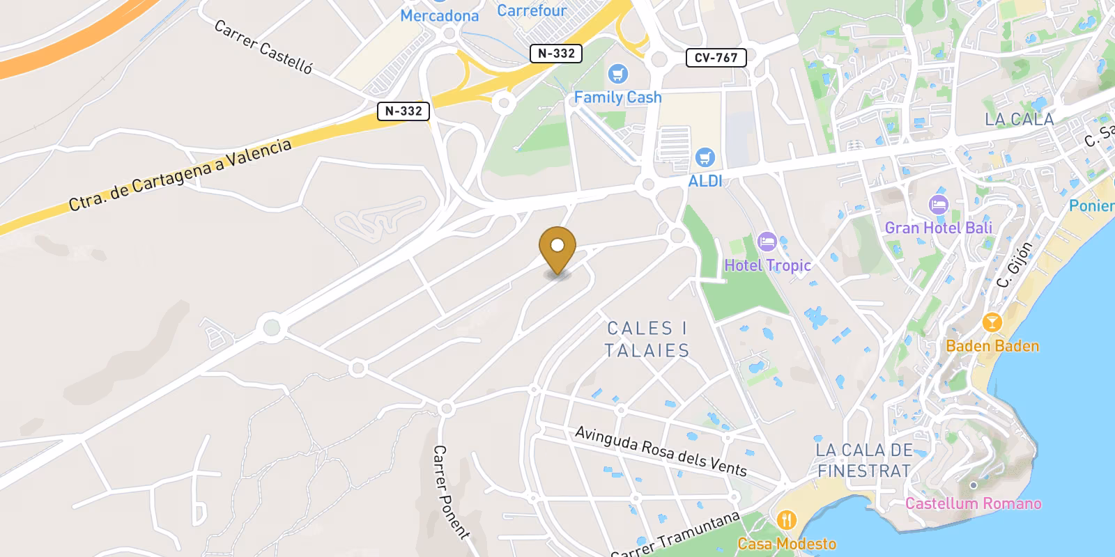 Mapa — Viviendas en Cala de Finestrat, Villajoyosa