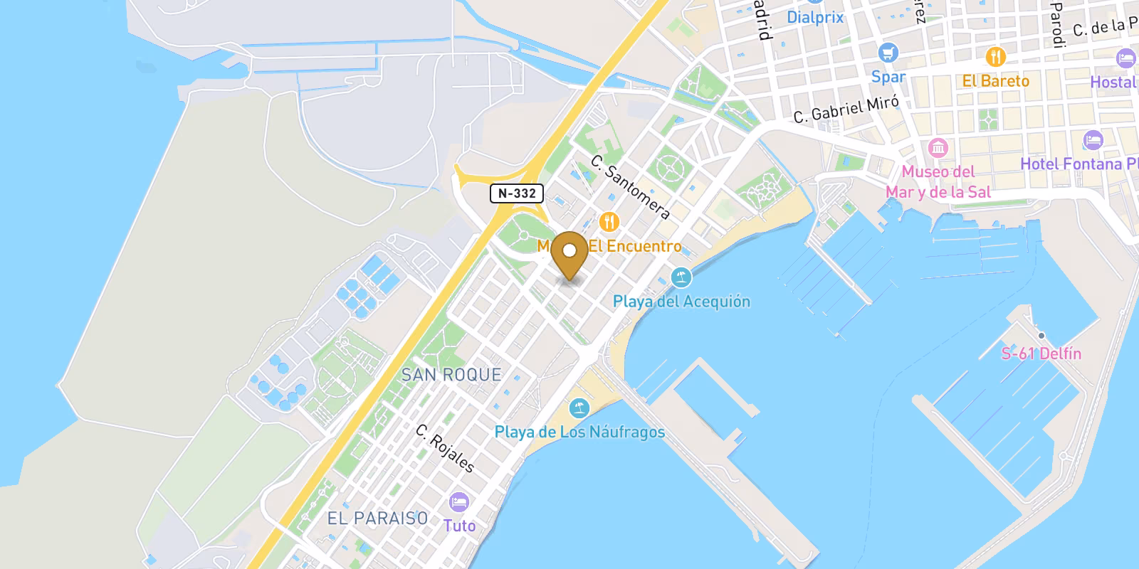 Mapa — Apartamentos y áticos en Playa del Acequión, Torrevieja