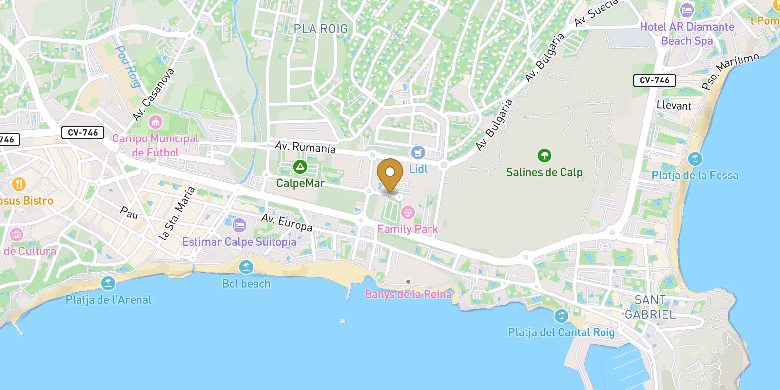 Mapa — Apartamentos en Playa Arenal, Calpe