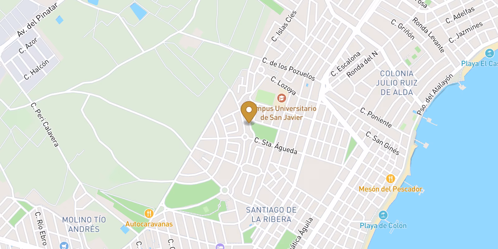 Mapa — Modernas villas adosadas con piscina privada cerca del mar en Santiago de la Ribera