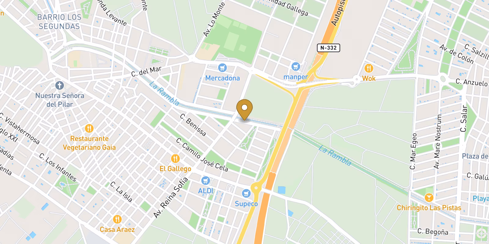 Mapa — Bungalows de obra nueva en Pilar de la Horadada