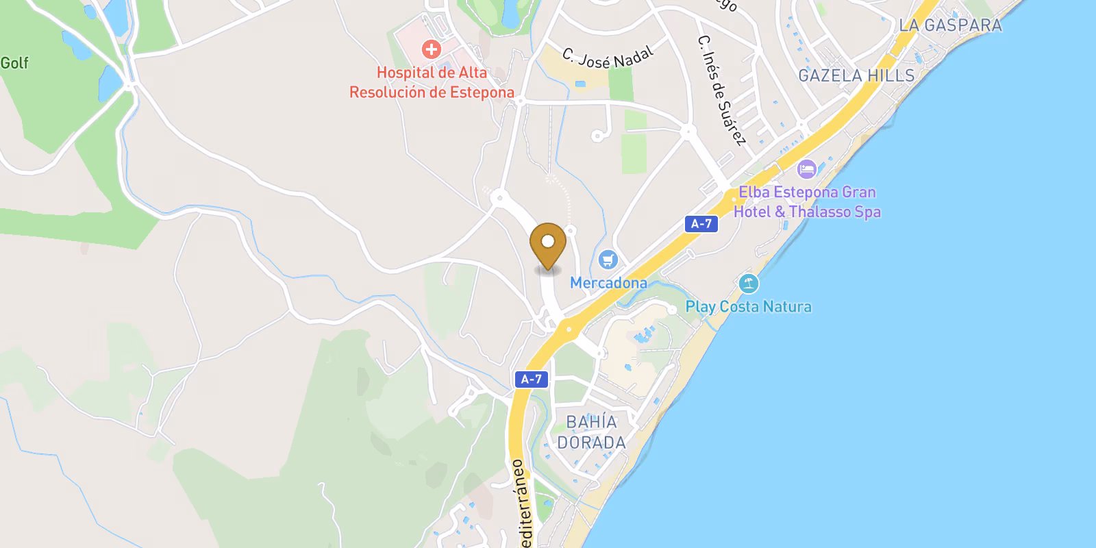 Mapa — Apartamentos de lujo de nueva construcción en Estepona Oeste: vida moderna junto al Mediterráneo