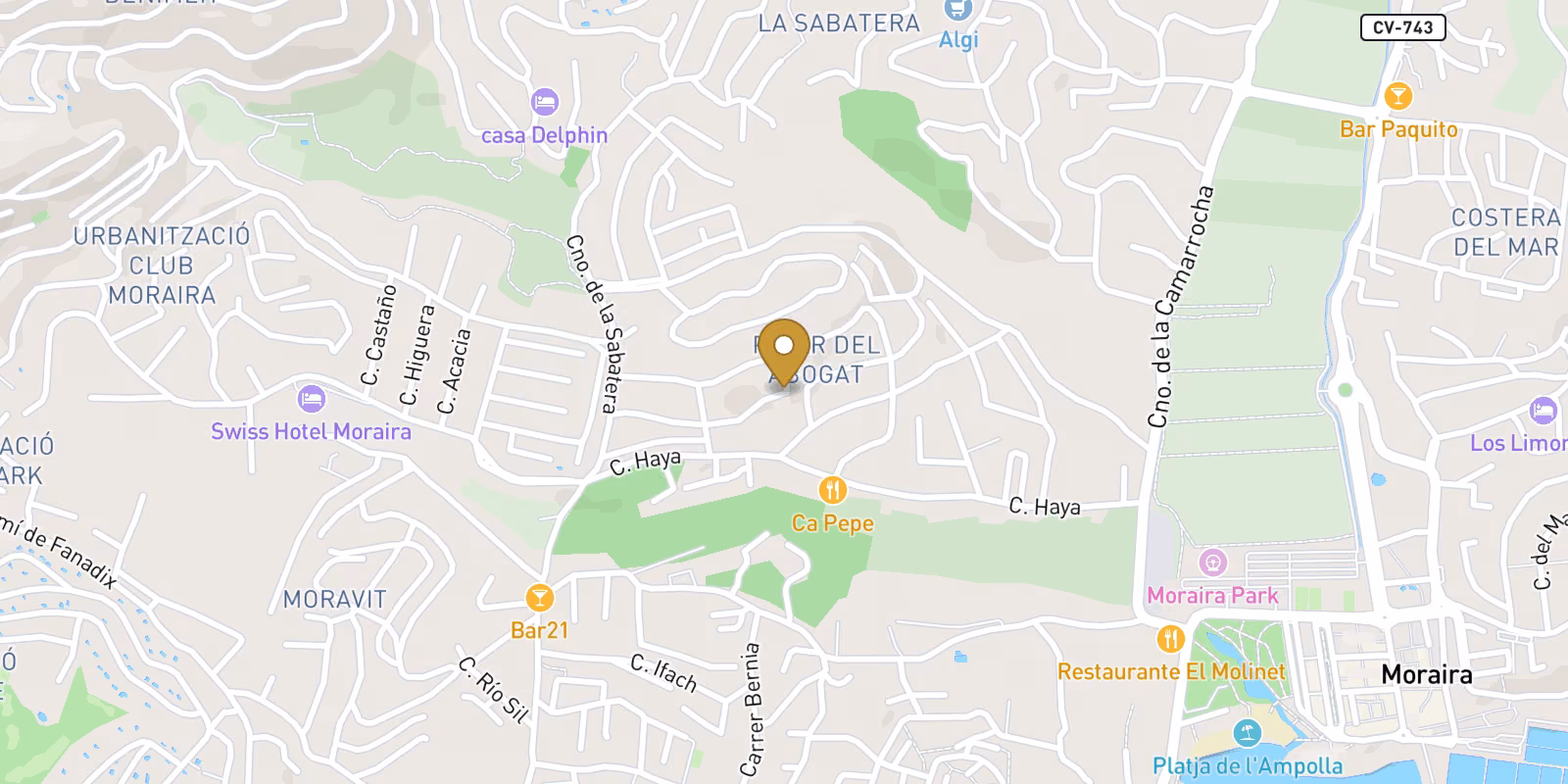 Mapa — Villas en Pinar del Advocat, Moraira-Teulada