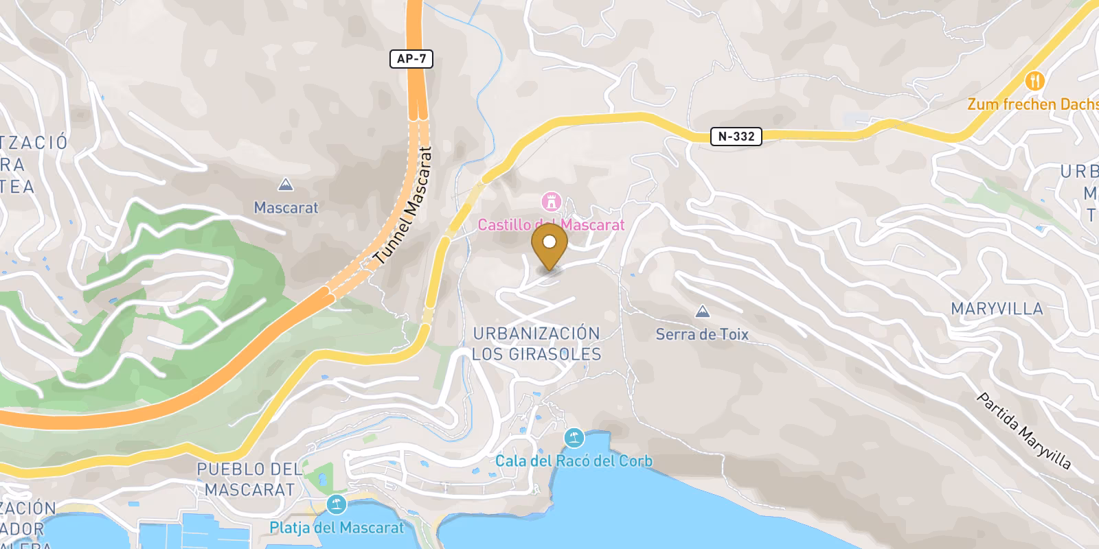 Mapa — Apartamentos y villas de lujo frente al mar en Mascarat, Calpe: la vida mediterránea redefinida