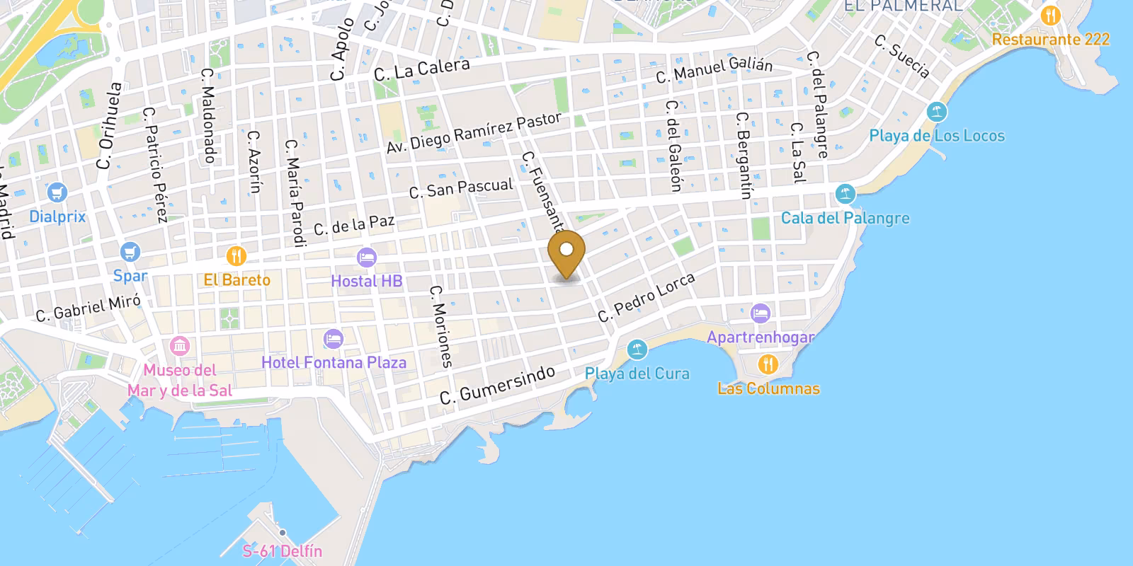 Mapa — Apartamentos de 2 dormitorios en Playa de El Cura