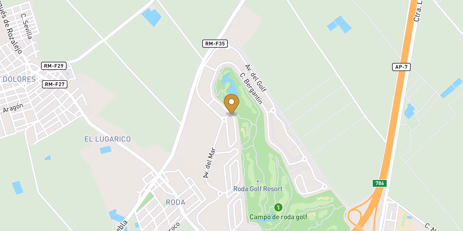 Mapa — Villas de nueva construcción en primera línea de Roda Golf con piscina privada