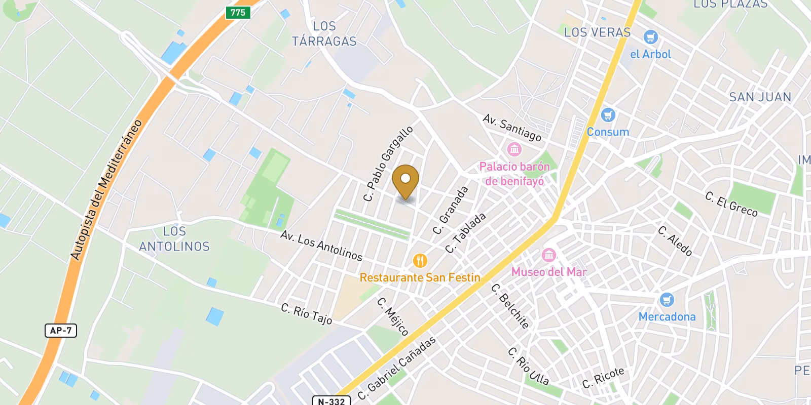 Mapa — Villas adosadas de nueva construcción con piscina privada en San Pedro del Pinatar