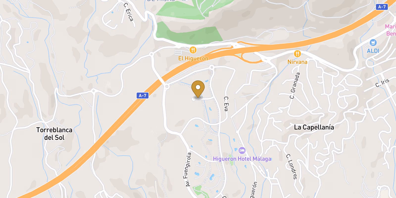 Mapa — Nueva promoción exclusiva de 78 residencias de lujo en El Higuerón, Costa del Sol