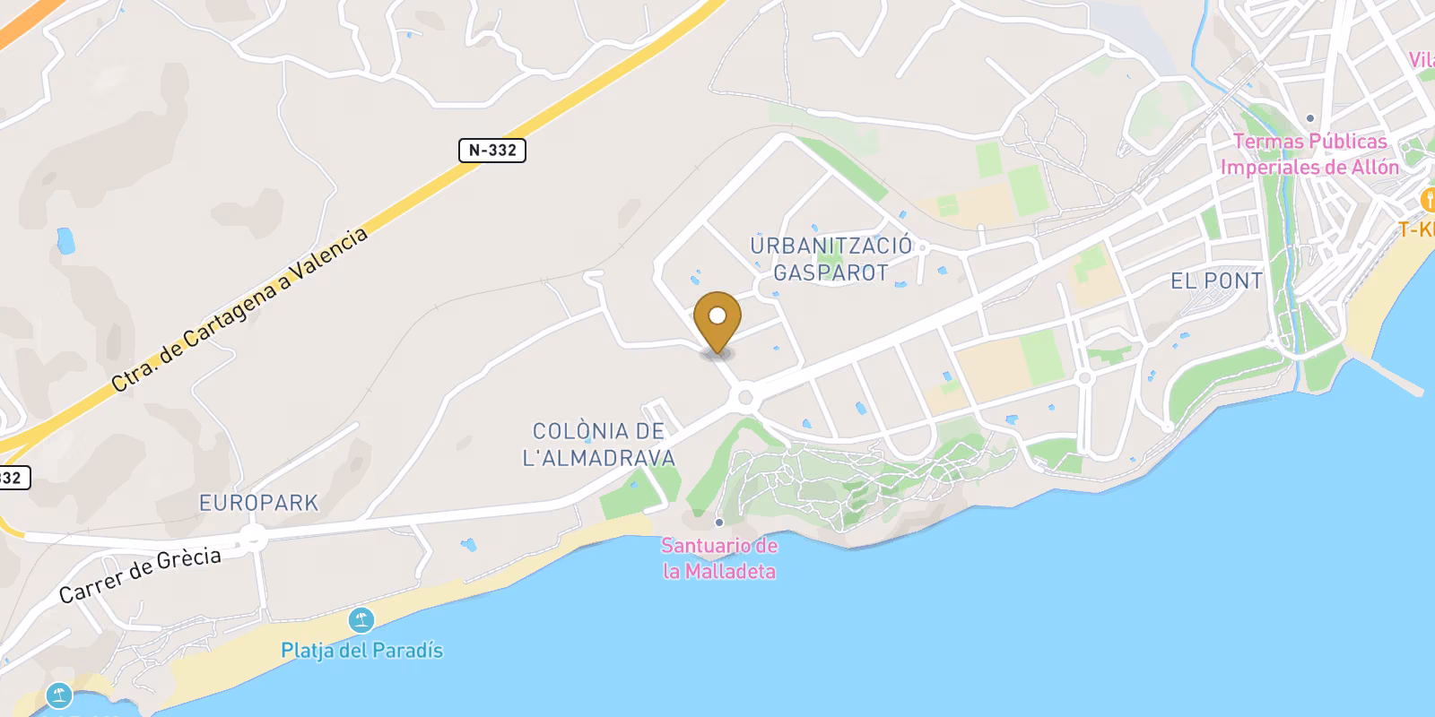 Mapa — Apartamentos en Cala Mallaeta, Villajoyosa