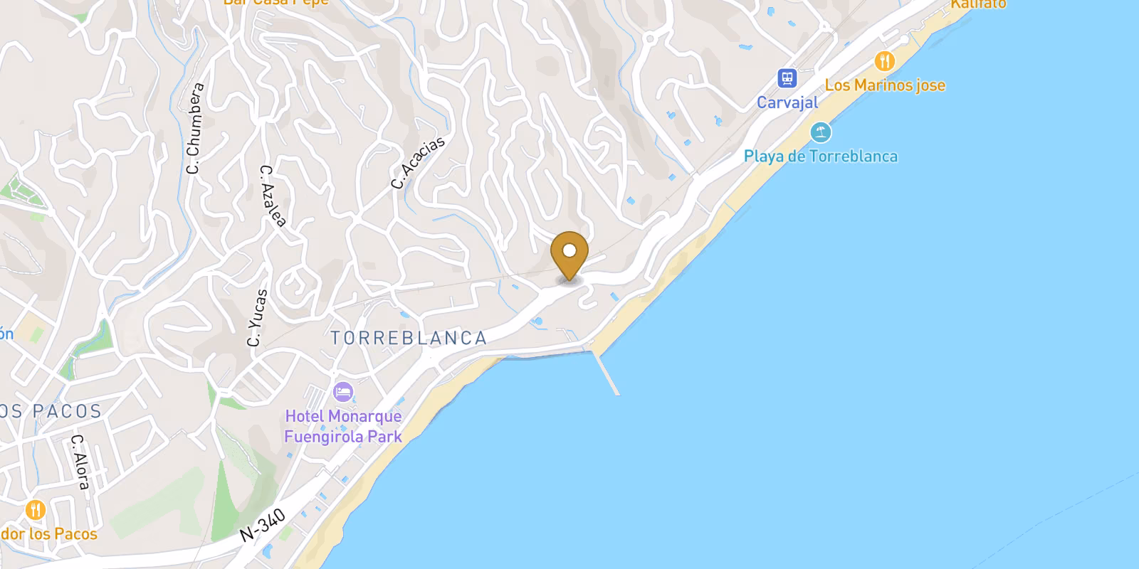 Mapa — Apartamentos y áticos de nueva construcción exclusivos con vistas al mar en Fuengirola