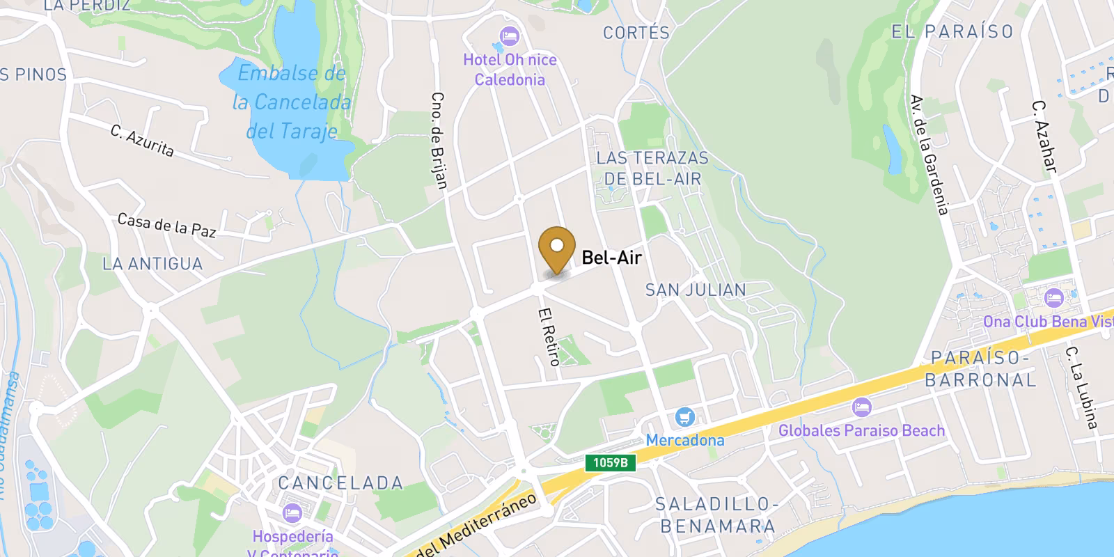 Mapa — Nuevas villas de lujo en Bel-Air, Marbella: vive un verano sin fin en la Costa del Sol