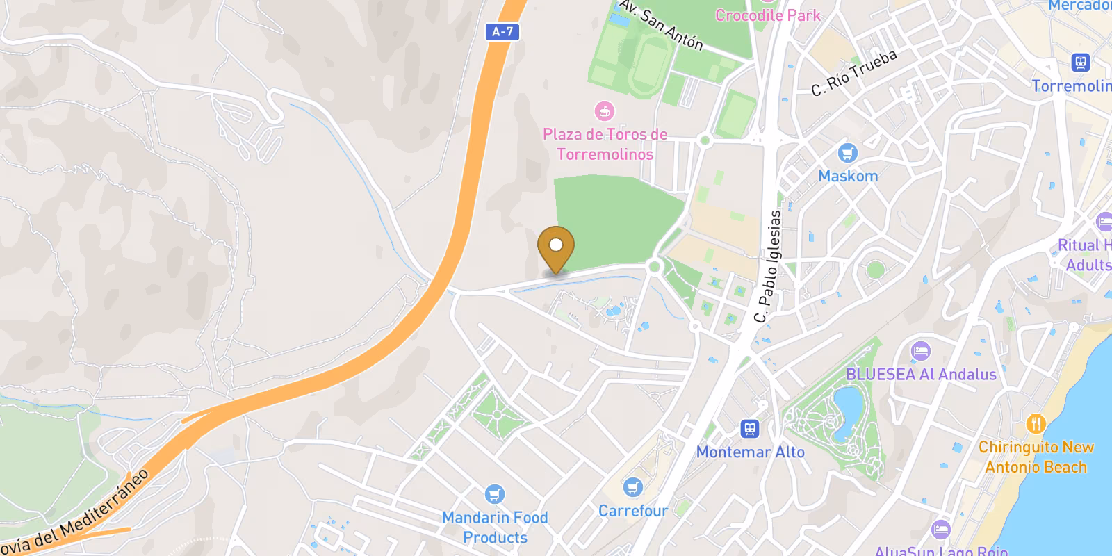 Mapa — Apartamentos de nueva construcción con vistas al mar en venta en Torremolinos, Costa del Sol