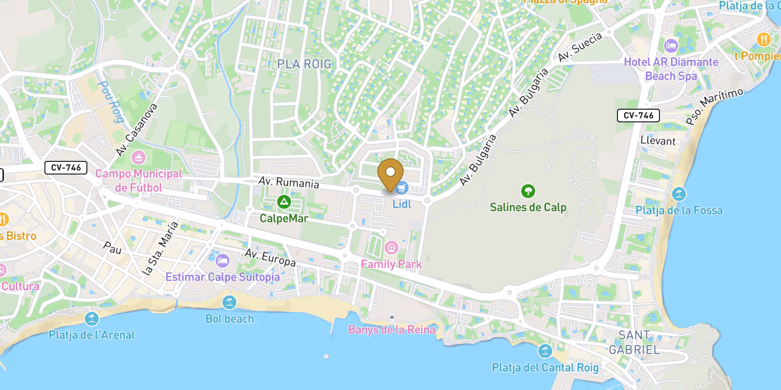 Mapa — Modernas viviendas de nueva construcción en Calpe, a solo 450 m de la playa del Cantal Roig