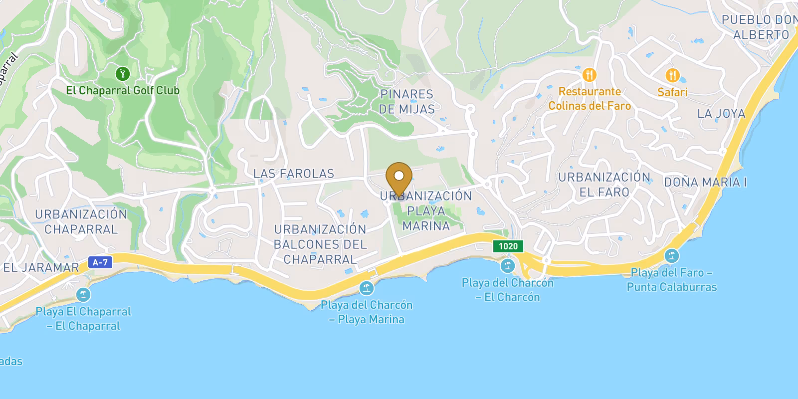 Mapa — Apartamentos de nueva construcción cerca de la playa en Las Lagunas de Mijas