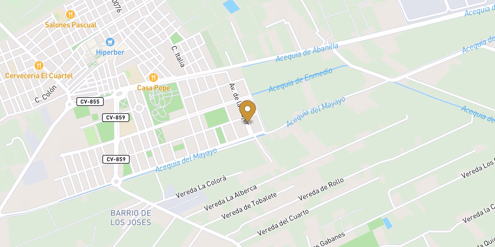 Mapa — Villas de nueva construcción con piscina privada en Dolores, Alicante