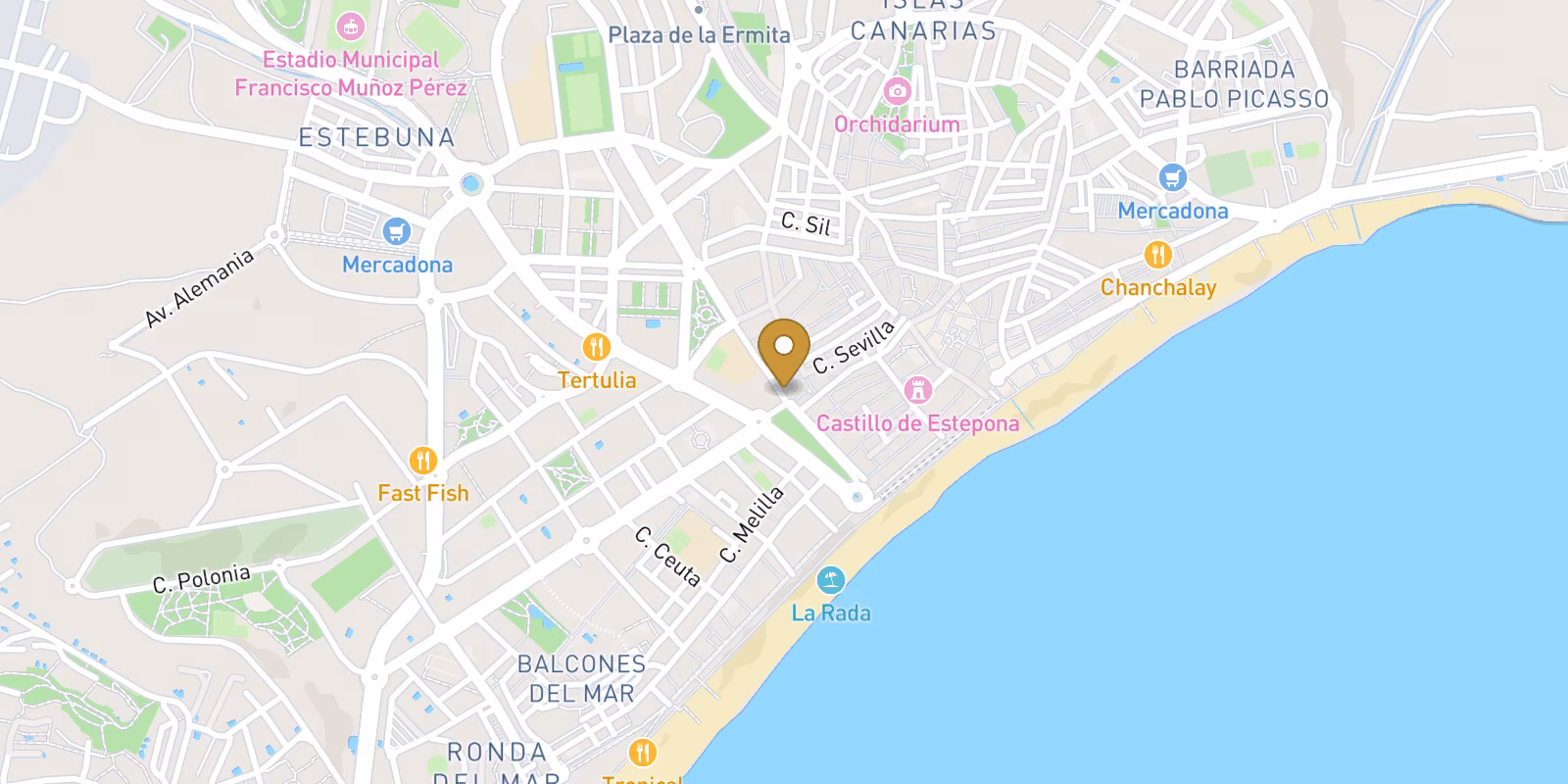Mapa — Apartamentos boutique de nueva construcción en el corazón de Estepona, Costa del Sol