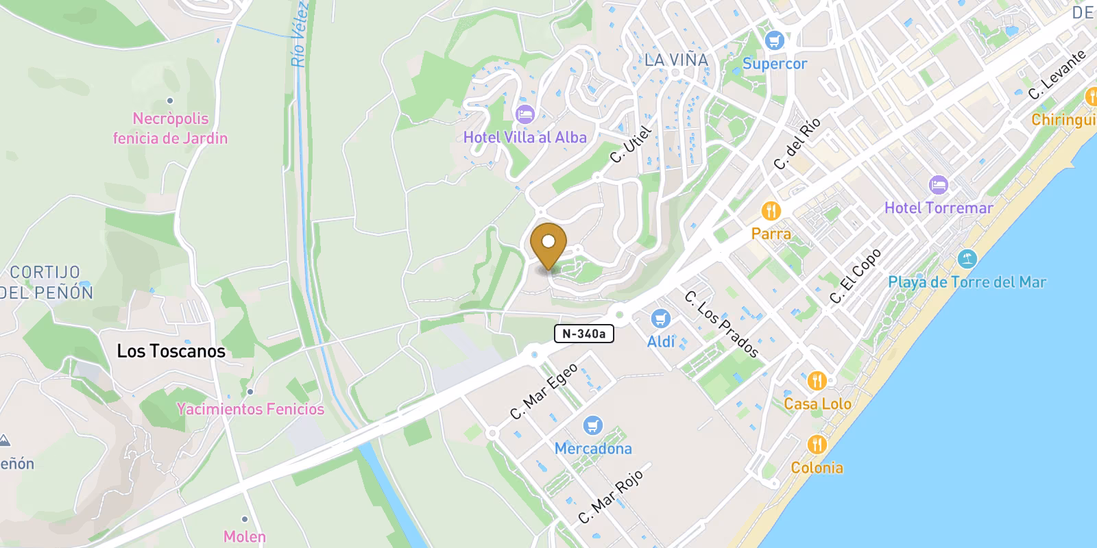Mapa — Casas adosadas de nueva construcción con 4 dormitorios en Torre del Mar, a solo 800 m de la playa